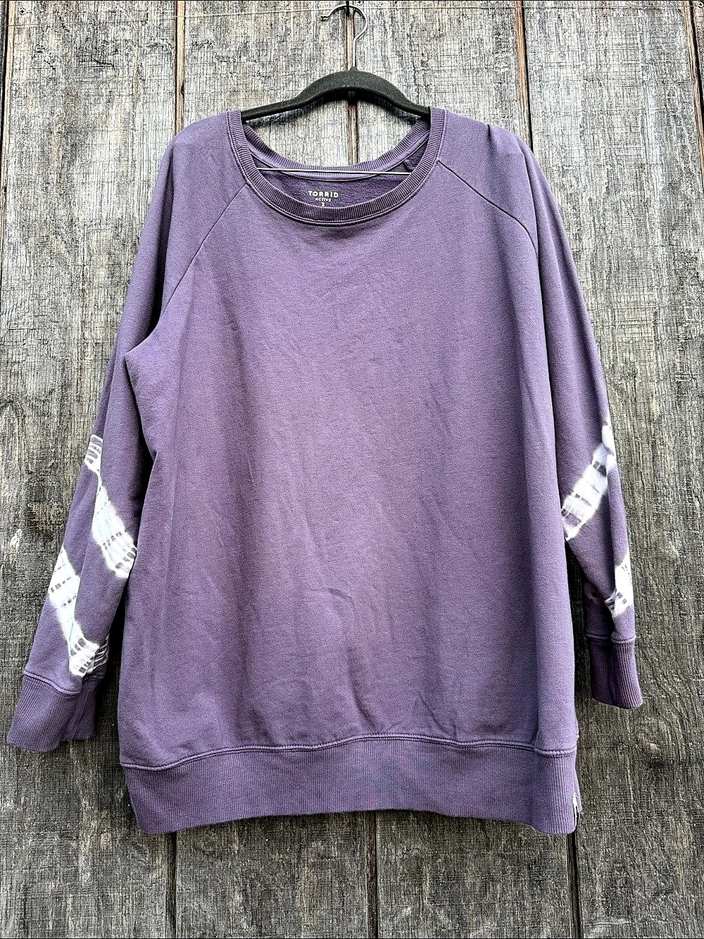 Torrid Purple Tie-Dye French Terry Active Sweatshirt Sweatshirt Size 2 Sporty